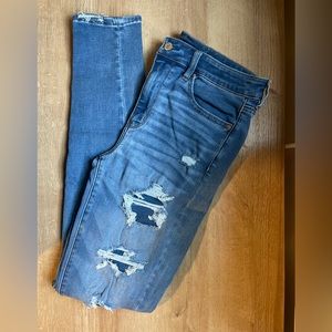American Eagle Ripped Skinny Jeans Size 12 Extra Long